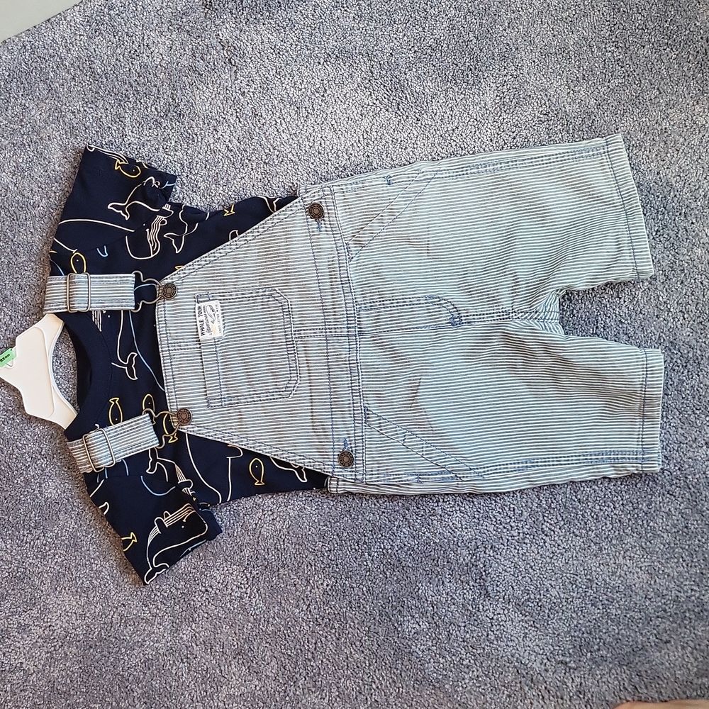 Whale overall outfit
